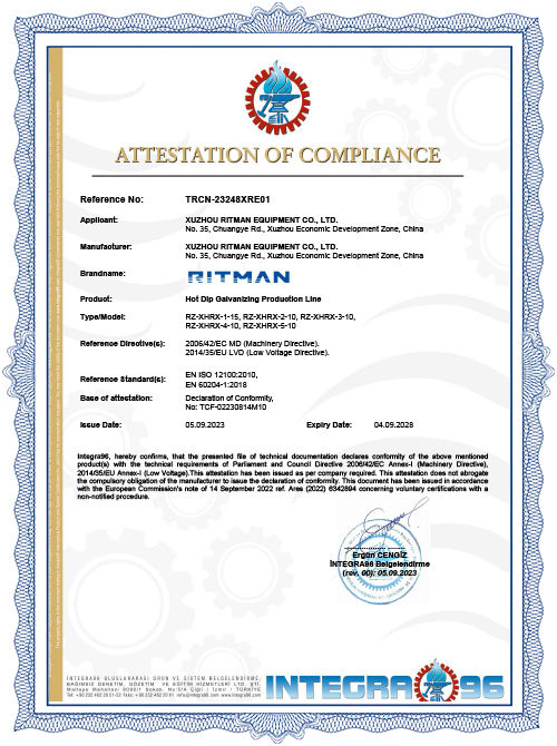 Beschichtungslinie CE-Zertifikat